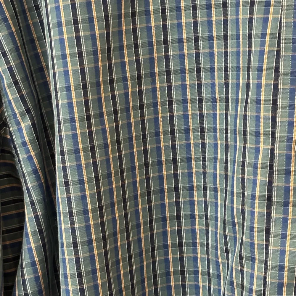Duluth‎ Trading Co Blue and Green Plaid Button-Down Shirt- 2X Tall